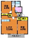 フォブール緑丘　A 2LDKの間取り