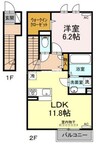 サンライズ吉岡 1LDKの間取り