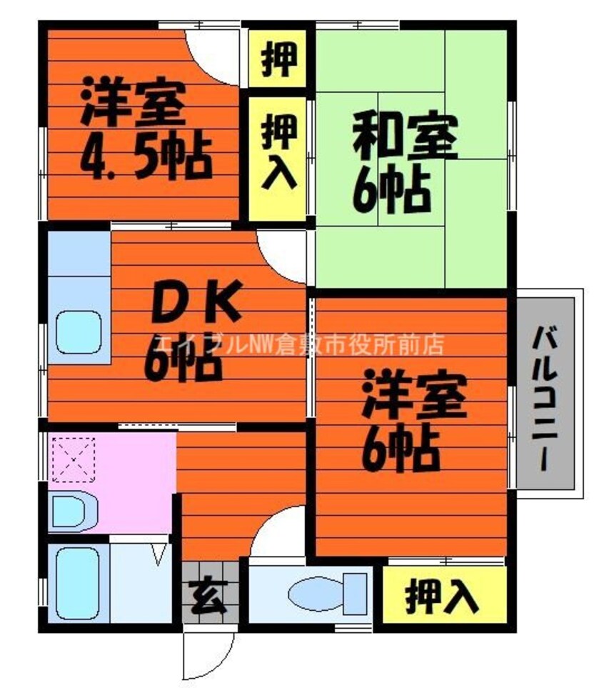 間取図 コーポ岡野A棟