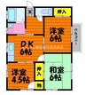 コーポ岡野B棟 3DKの間取り