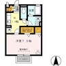 キャトルセゾン 1Kの間取り