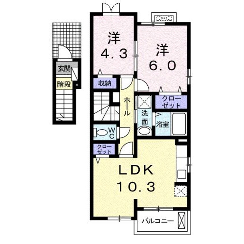 間取図 ビラ・ベスト・かつらぎⅡ