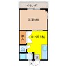 リゾートインパステル 1DKの間取り