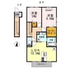 エスペリアⅢ 2LDKの間取り