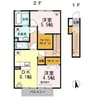 メルベーユ大和 2DKの間取り