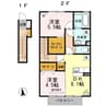 メルベーユ大和 2DKの間取り