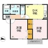 ルミエールエコー 2DKの間取り