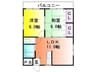 白岳マンション 2LDKの間取り