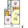 グランドウィン ひまわり 2LDKの間取り