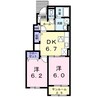 ステーションヒルズ 2DKの間取り