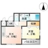 マザーズガーデン 1DKの間取り