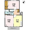 フローラルサンリッチ 2DKの間取り