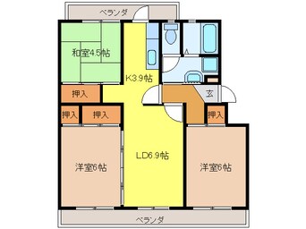 間取図 クロノスＸ佐世保黒髪 Ｂ