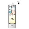 シェーンブルーメ 1Kの間取り