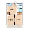 ハーモニー桜木Ⅱ 2DKの間取り