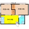 ハイツ山口 2DKの間取り