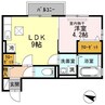 サンシャインパル 1LDKの間取り