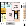 アルページュ　ティエル 2Kの間取り