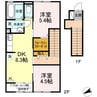 コンフォーティアⅡ 2DKの間取り