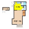 アートインフレグランスⅢ 1Kの間取り