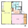ロイヤルガーデン天神　D棟 1LDKの間取り