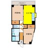 クローバー藤原 2DKの間取り