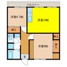 コーポ白岳Ⅰ 2LDKの間取り