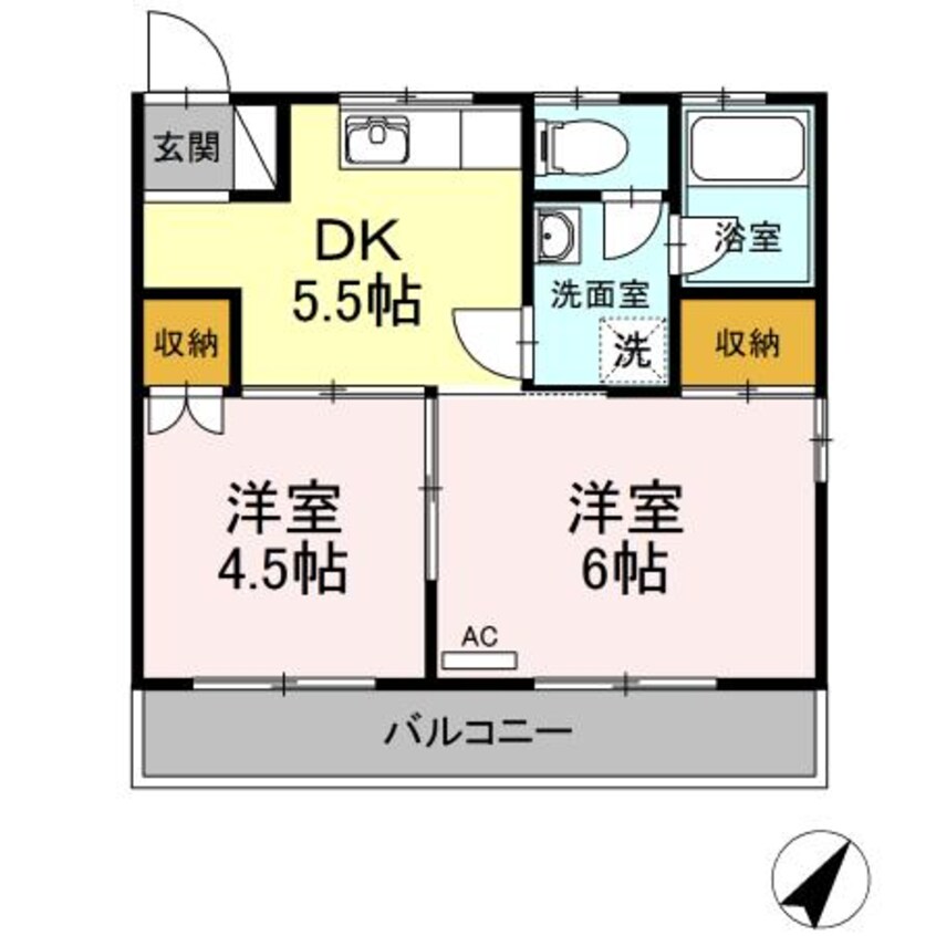 間取図 フラワーコーポ美咲