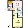 サザンコースト天神 1LDKの間取り