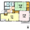 リバーサイド須佐Ⅱ 2DKの間取り