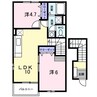 スエヒロガーデンB 2LDKの間取り
