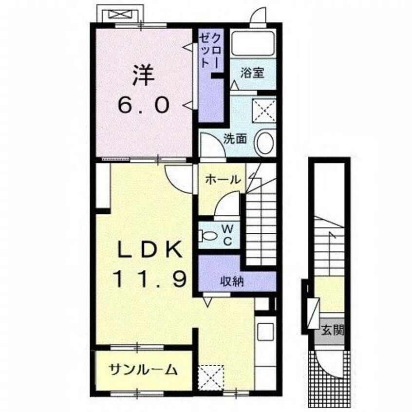 間取図 サニーサイド大野　Ａ