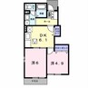 ストロベリーヒルズA 2DKの間取り