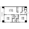 パークヒル保立 2LDKの間取り