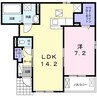 シトラス　C 1LDKの間取り