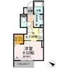 ボヌール黒髪 1Kの間取り