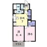 イーストヒルズA 2DKの間取り