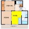 ビレッジハウス佐々Ⅰ 2DKの間取り