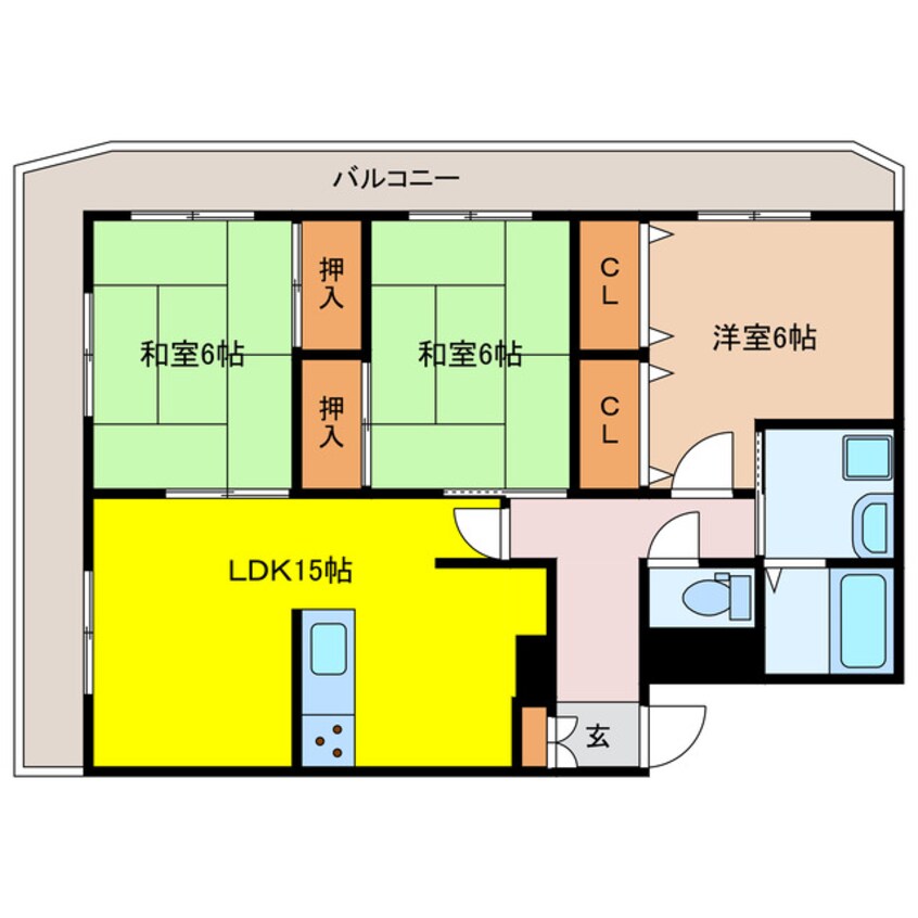 間取図 レバン嬉野　403号