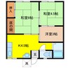 中川内アパート 3Kの間取り