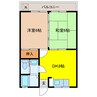 コーポ梅田 2DKの間取り