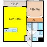 グランドブルー指方　A棟 1LDKの間取り