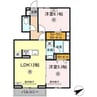 グランシュシュ 2LDKの間取り