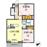 グランシュシュ 2LDKの間取り