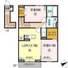 グランシュシュ 2LDKの間取り