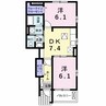 エアリーヒルV 2DKの間取り
