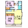 パルク山代 2LDKの間取り