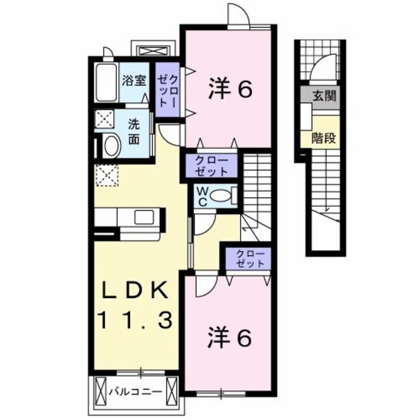 間取図 オレンジ　ハウス  A