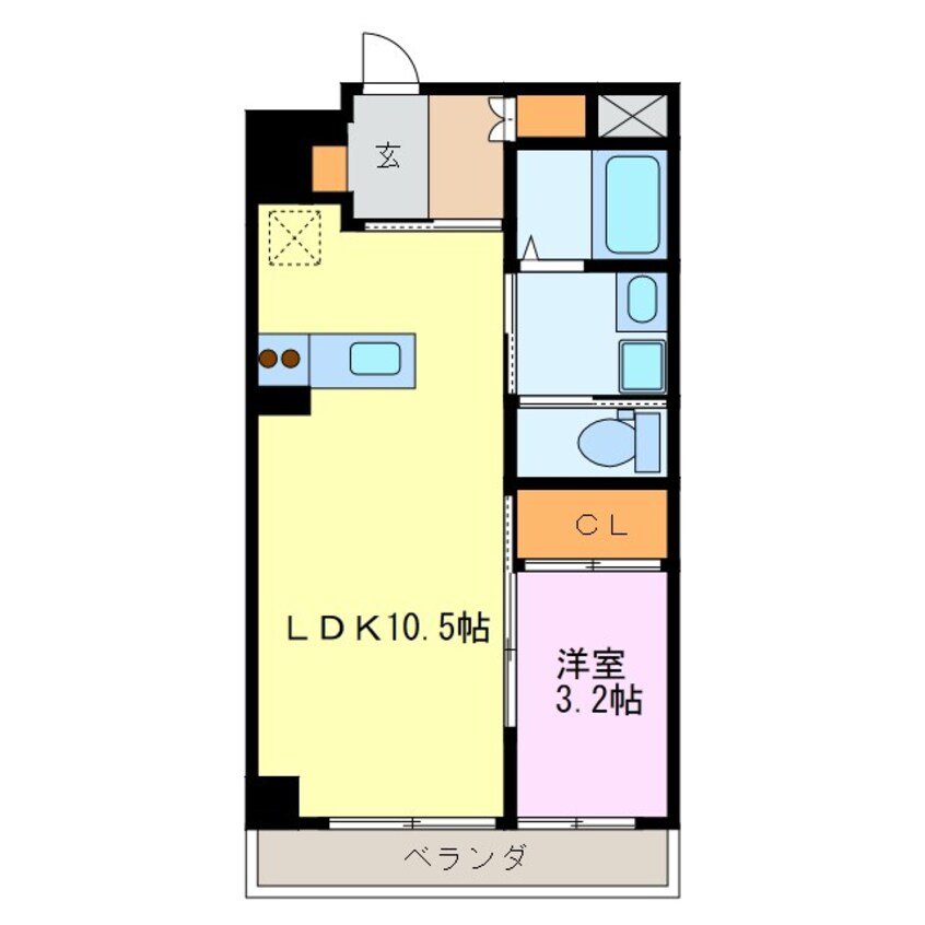 間取図 カーサコモダ新舞子　B
