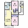 アルドール 2LDKの間取り